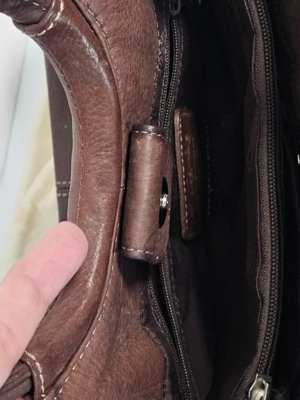 Fossil Bag Brown Leather Shoulder Y2K Classic Casual 75082